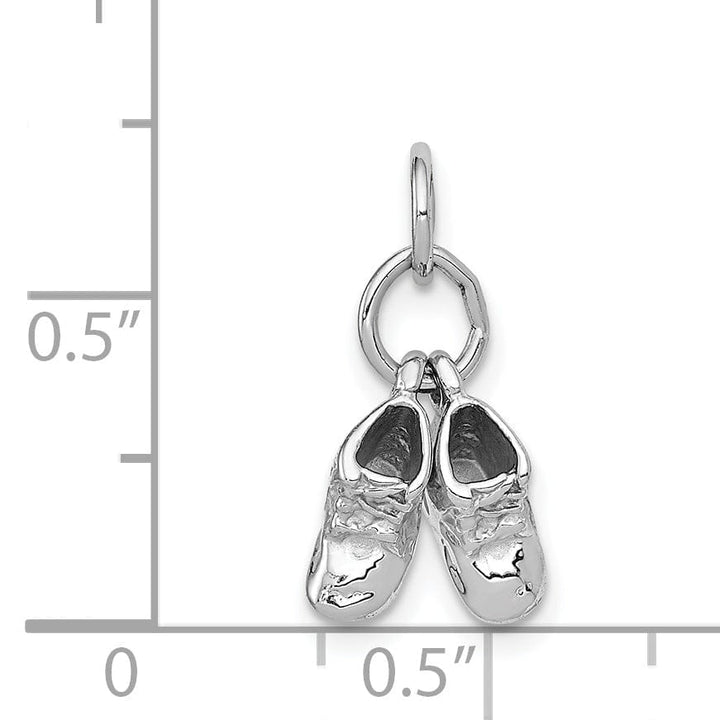 Lovely Rita's Pendants & Charms 14k White Gold Polished 3D Baby Shoes Pendant.