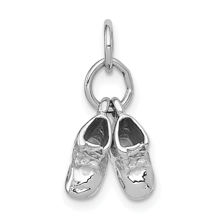 Lovely Rita's Pendants & Charms 14k White Gold Polished 3D Baby Shoes Pendant.