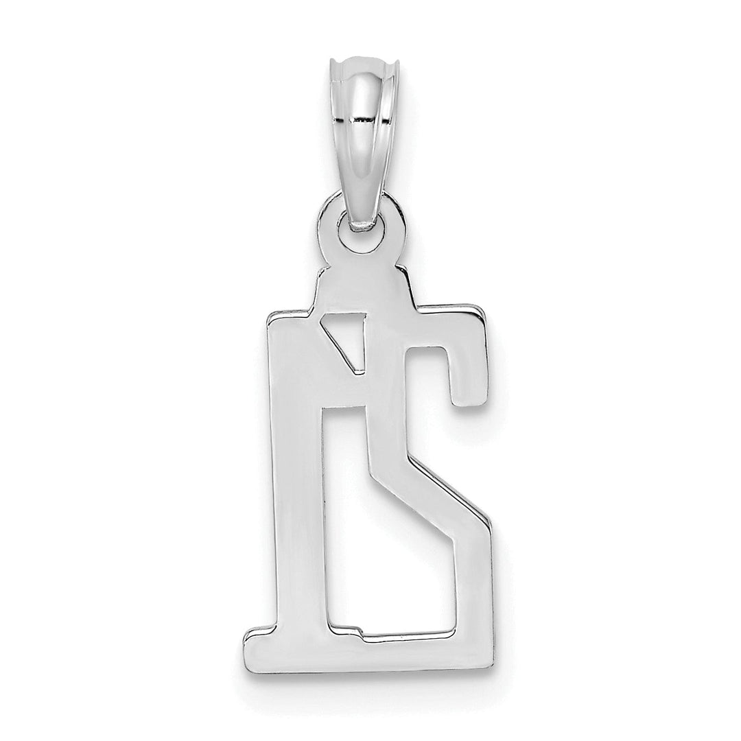 Lovely Rita's Pendants & Charms 14K White Gold Polished Block Script Design Number 21  Pendant