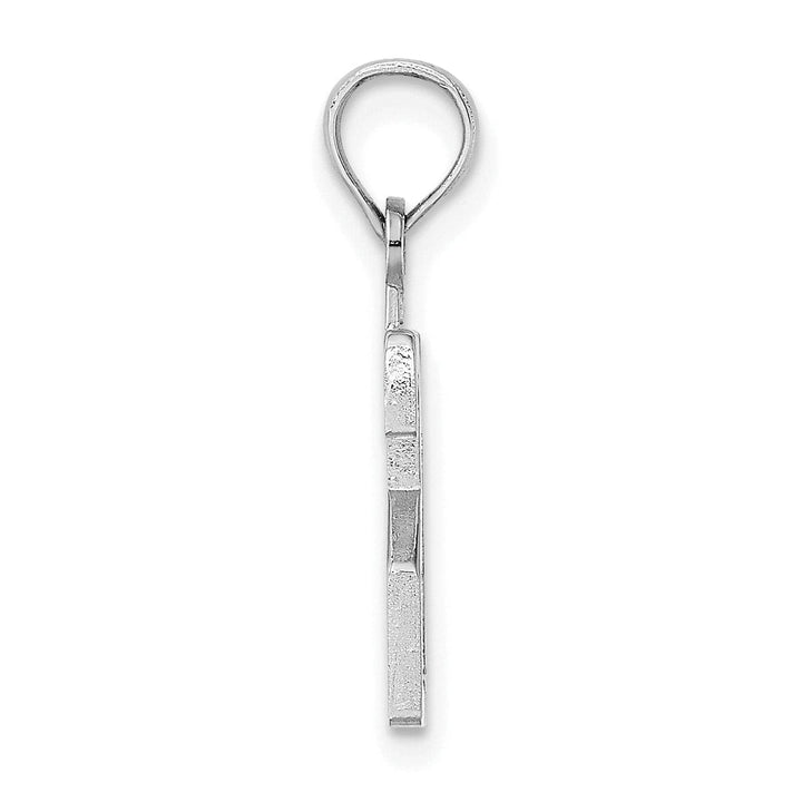 Lovely Rita's Pendants & Charms 14K White Gold Polished Block Script Design Number 21  Pendant