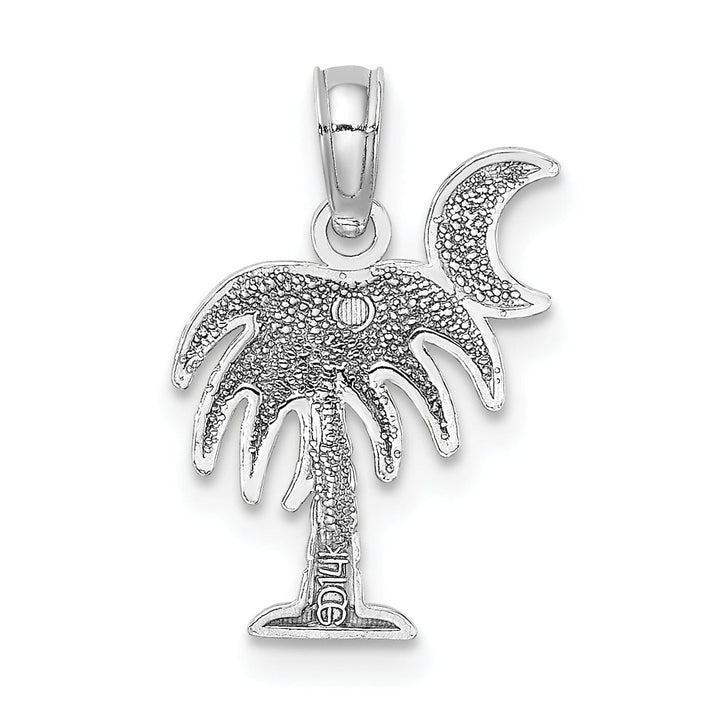 Lovely Rita's Pendants & Charms 14K White Gold Polished Charleston Palm Tree with Moon Design Pendant