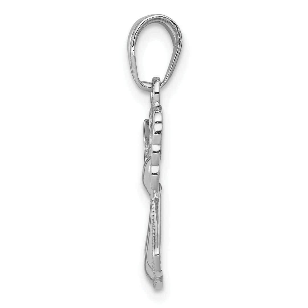 Lovely Rita's Pendants & Charms 14K White Gold Polished Concave Guardian Angel With Heart Pendant