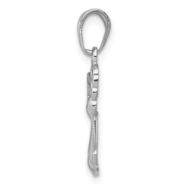 Lovely Rita's Pendants & Charms 14K White Gold Polished Concave Guardian Angel With Heart Pendant