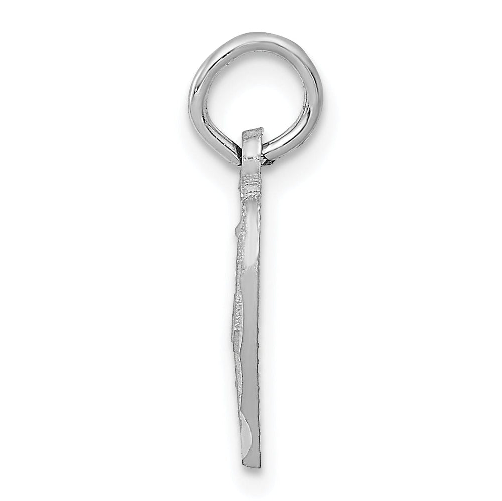 Lovely Rita's Pendants & Charms 14k White Gold Polished D.C Finish Cross in Heart Shape Design Pendant