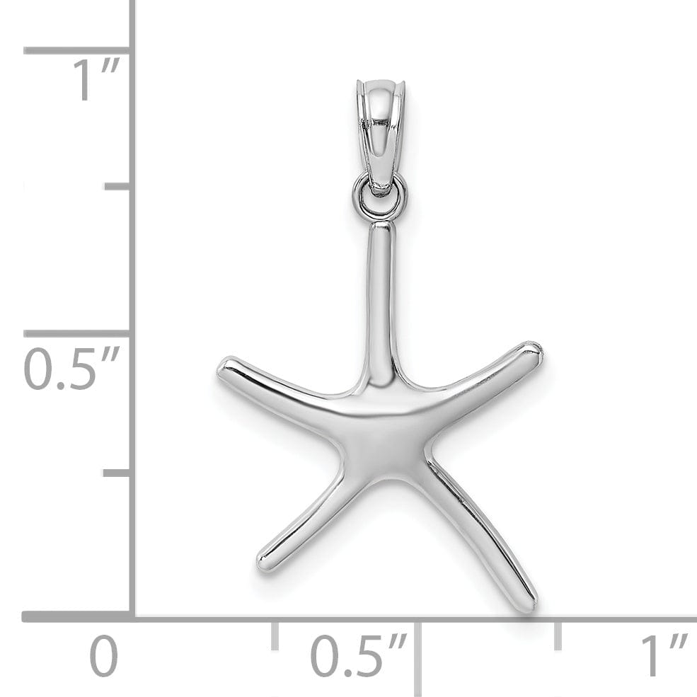 Lovely Rita's Pendants & Charms 14K White Gold Polished Dancing Design Starfish Pendant