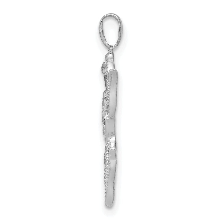 Lovely Rita's Pendants & Charms 14k White Gold Polished Diamond 0.03CT Angel Holding Heart Pendant
