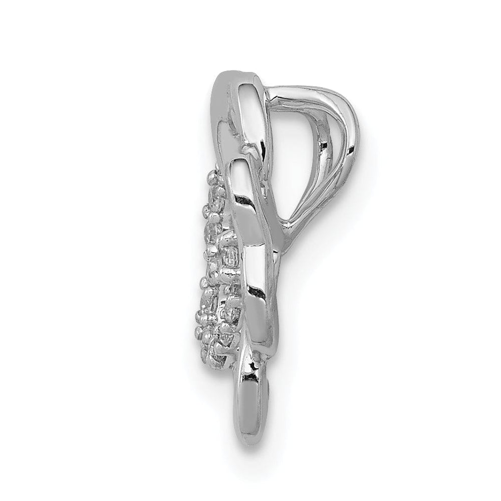 Lovely Rita's Pendants & Charms 14k White Gold Polished Diamond Four Leaf Clover Chain Slide Pendant