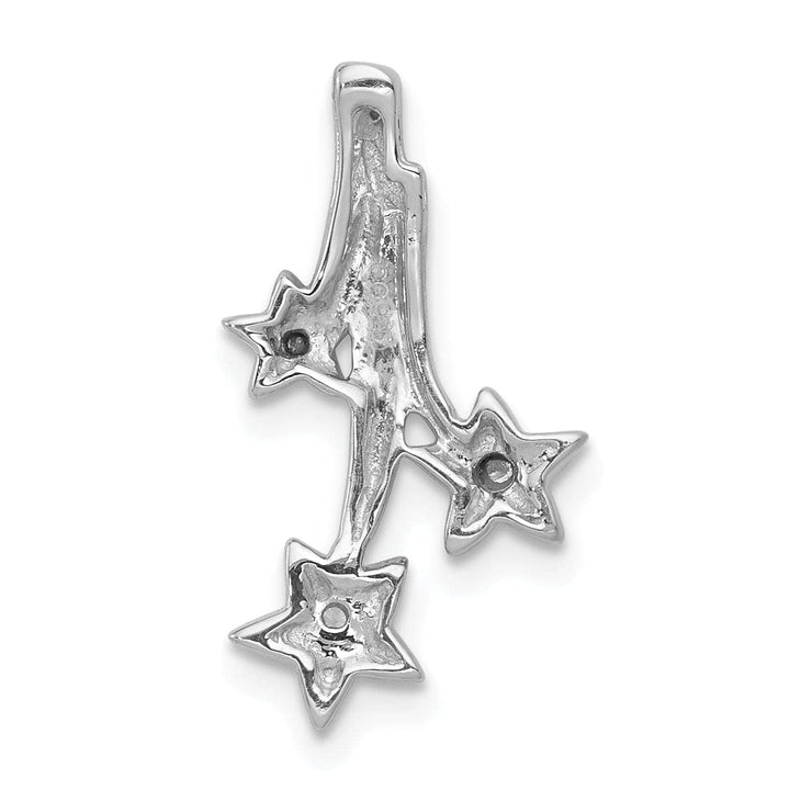 Lovely Rita's Pendants & Charms 14k White Gold Polished Diamond Shooting Stars Design Chain Slide Pendant