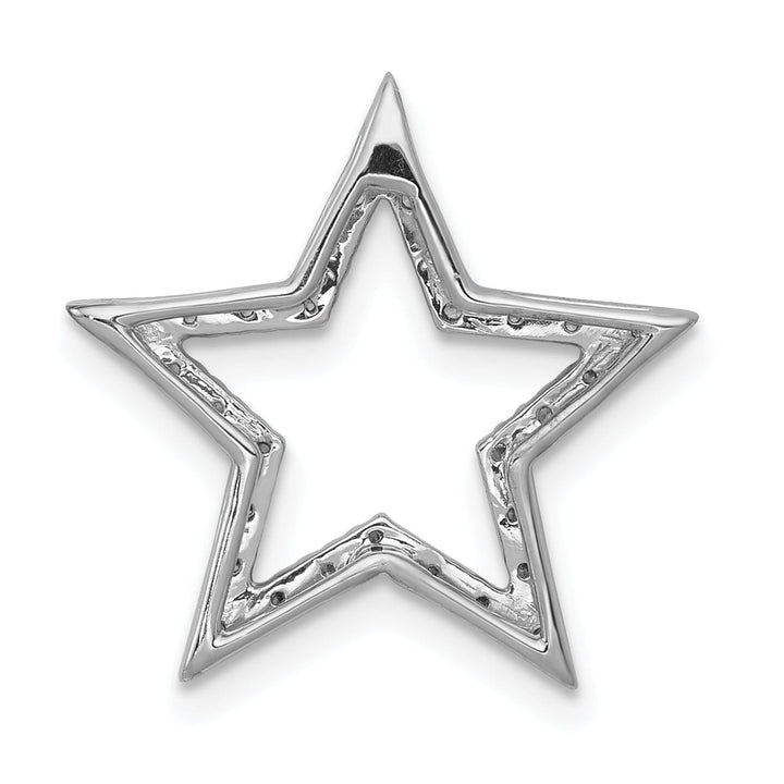 Lovely Rita's Pendants & Charms 14k White Gold Polished Finish 0.09CT Diamond Star Chain Slide Pendant