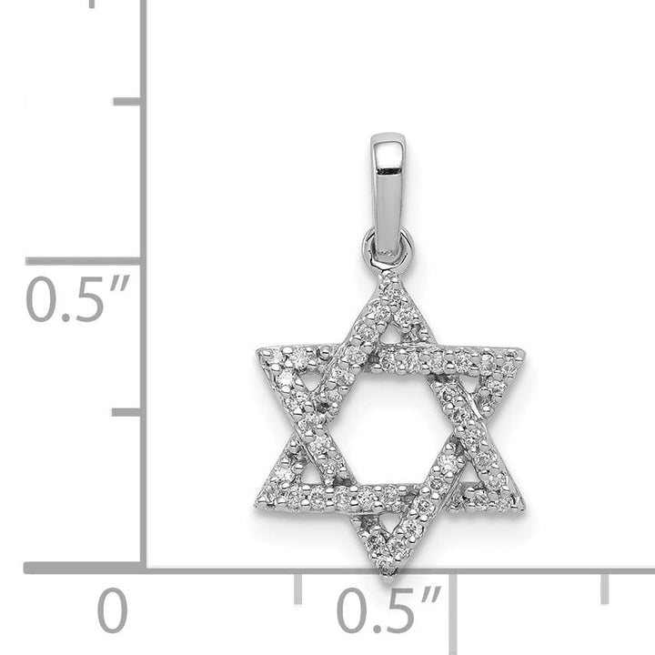Lovely Rita's Pendants & Charms 14k White Gold Polished Finish 0.129-CT.Diamond Star of David Pendant