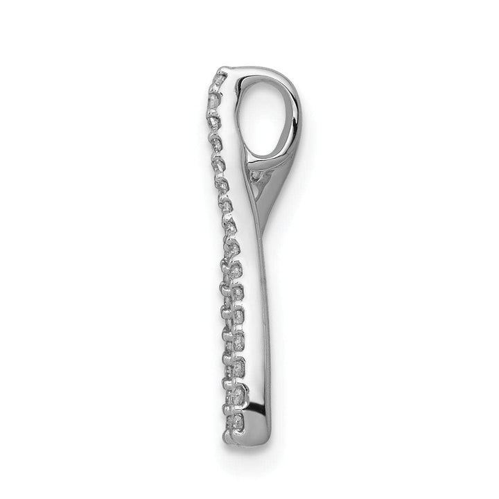 Lovely Rita's Pendants & Charms 14k White Gold  Polished Finish 0.12CT Diamond Wishbone Design Chain Slide Pendant will not fit Omega Chain