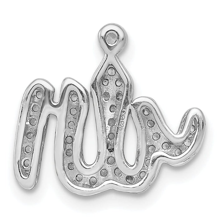Lovely Rita's Pendants & Charms 14k White Gold Polished Finish 0.156-CT Diamond Allah Charm Pendant