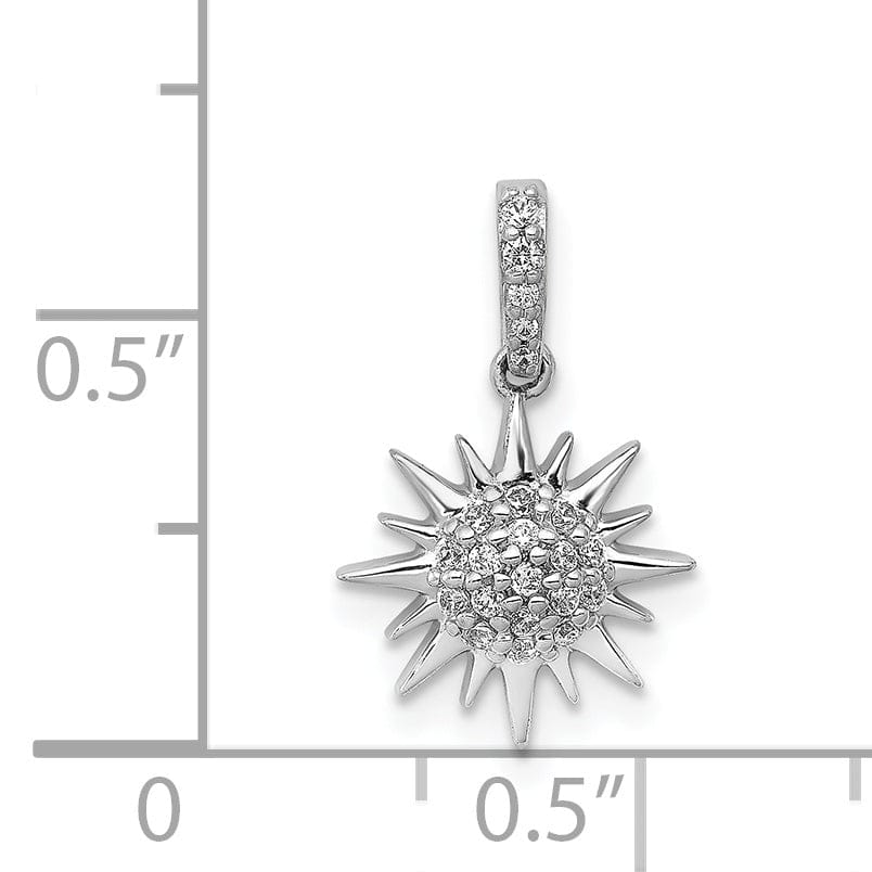Lovely Rita's Pendants & Charms 14k White Gold Polished Finish 1/10ct. Diamond Fancy Sun Design Charm Pendant