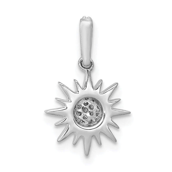 Lovely Rita's Pendants & Charms 14k White Gold Polished Finish 1/10ct. Diamond Fancy Sun Design Charm Pendant