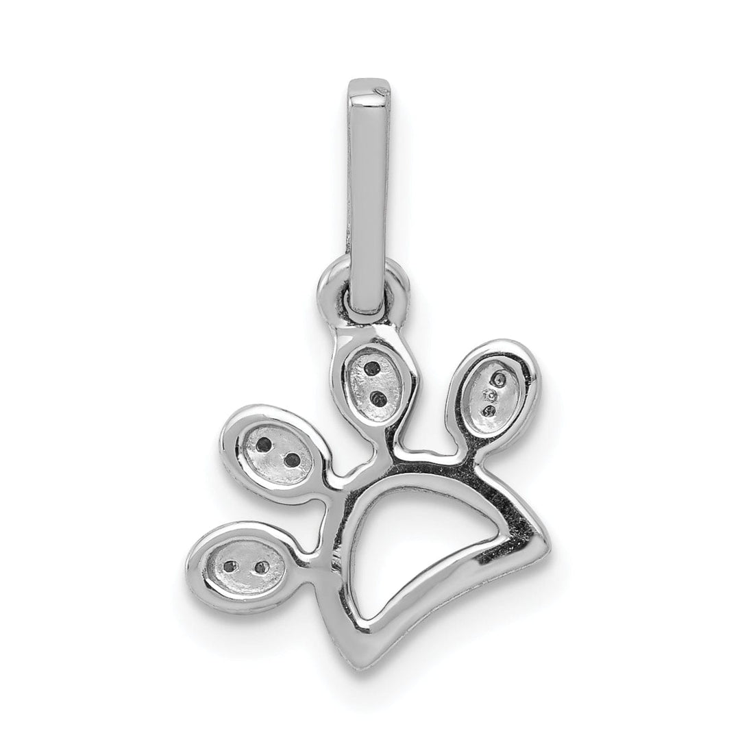Lovely Rita's Pendants & Charms 14k White Gold Polished Finish 1/10ct. Diamond Paw Print Shape Charm Pendant