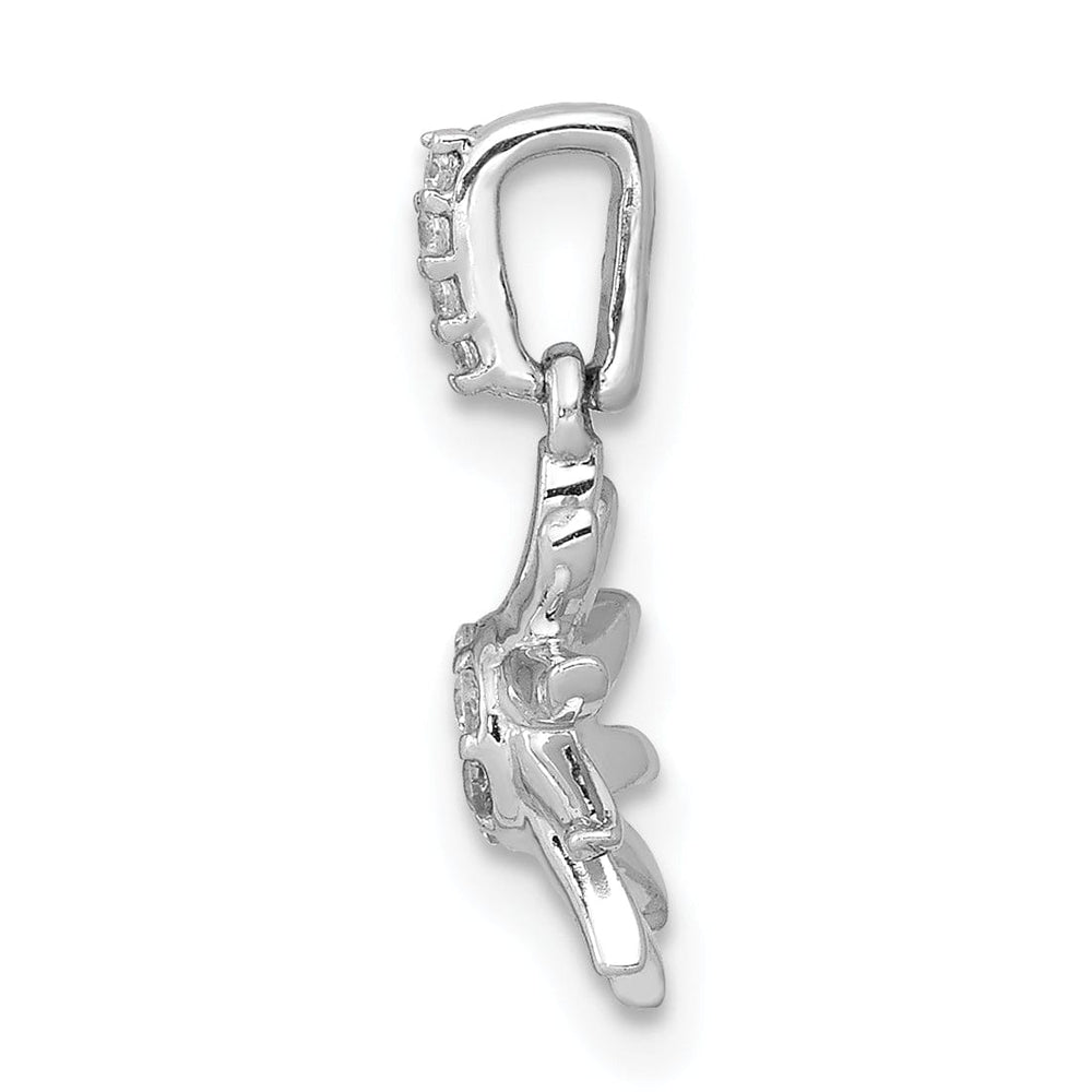 Lovely Rita's Pendants & Charms 14k White Gold Polished Finish 1/15ct. Diamond Fancy Sun Design Charm Pendant