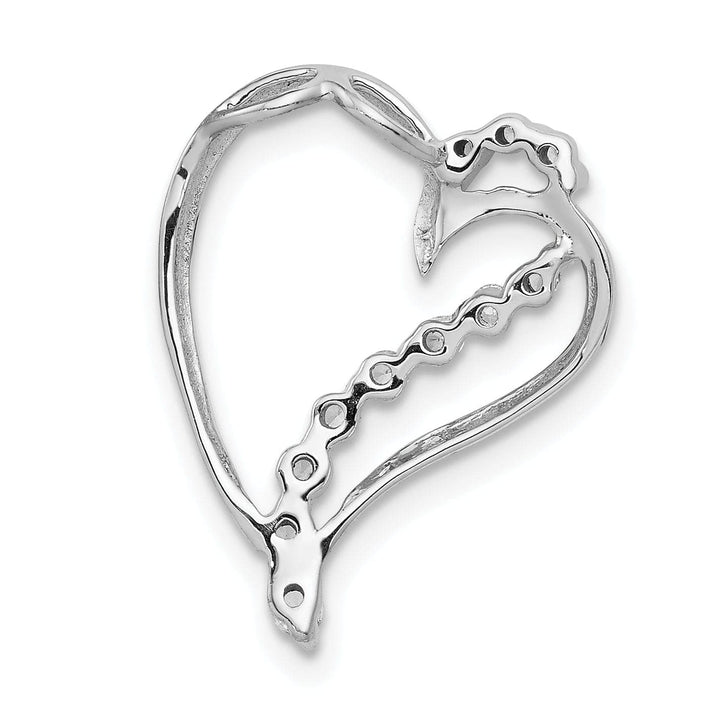 Lovely Rita's Pendants & Charms 14k White Gold Polished Finish 1/6-CT Diamond Fancy Heart Design Chain Slide Pendant will not fit on Omega Chain