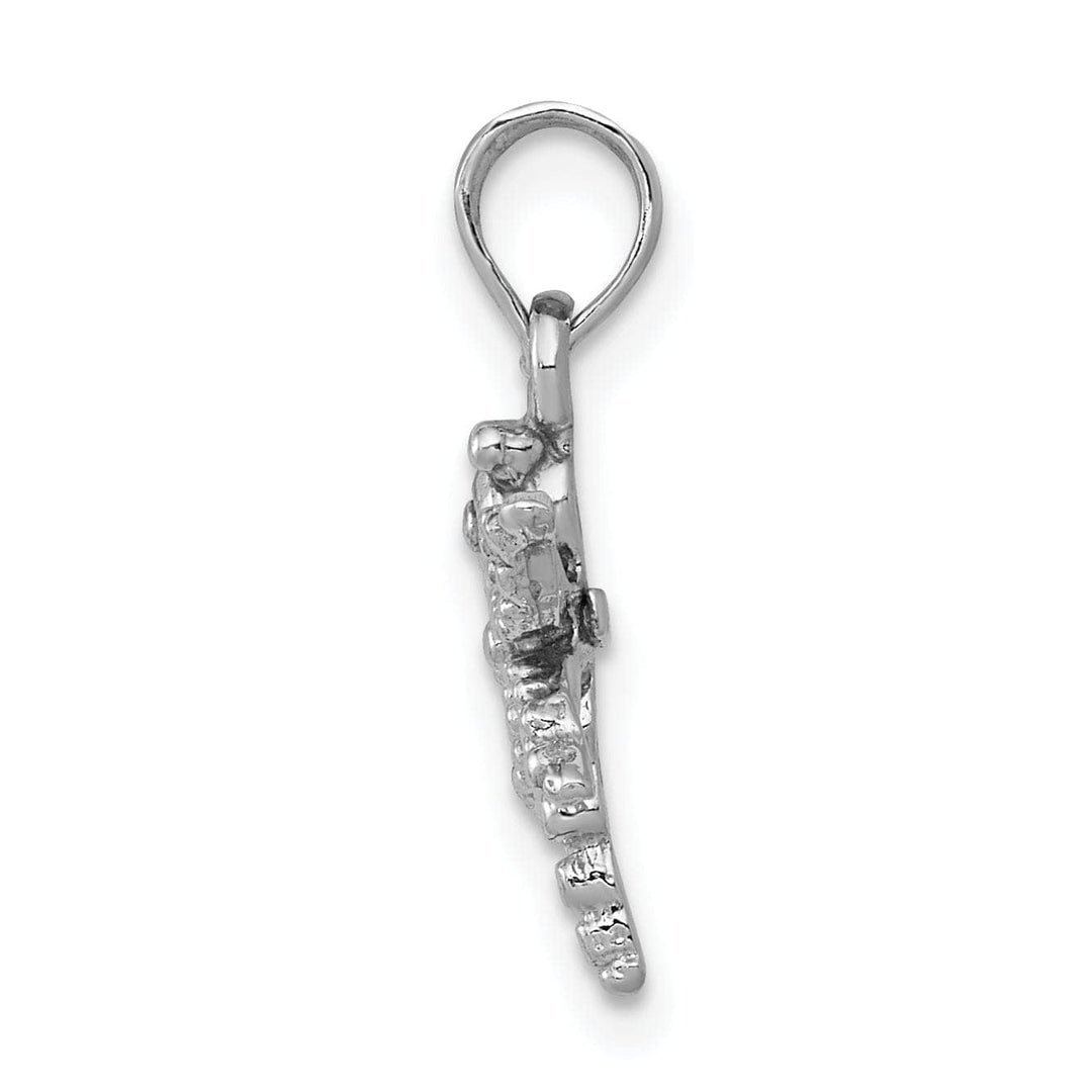 Lovely Rita's Pendants & Charms 14K White Gold Polished Finish 2-D Mini Dragonfly Charm Pendant