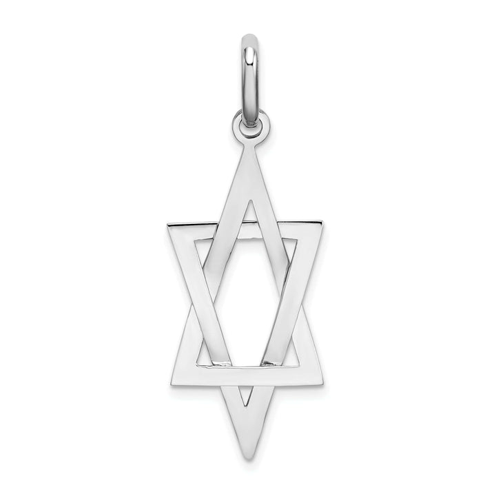 Lovely Rita's Pendants & Charms 14K White Gold Polished Finish 3-D Elongated Star Of David Pendant