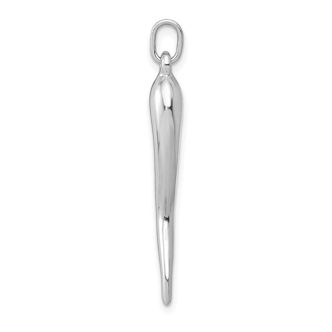 Lovely Rita's Pendants & Charms 14k White Gold Polished Finish 3-D Italian Horn Charm Pendant