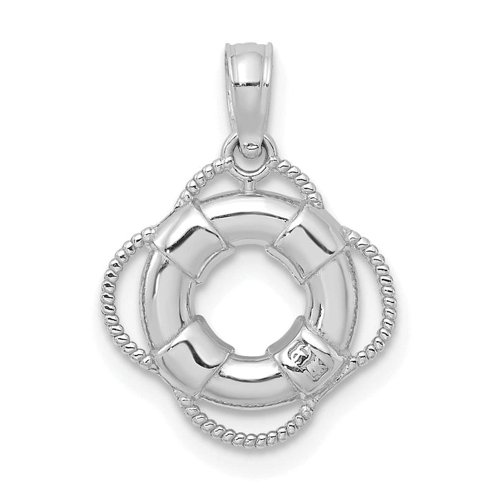 Lovely Rita's Pendants & Charms 14K White Gold Polished Finish 3-D Lifesaver Float Charm Pendant