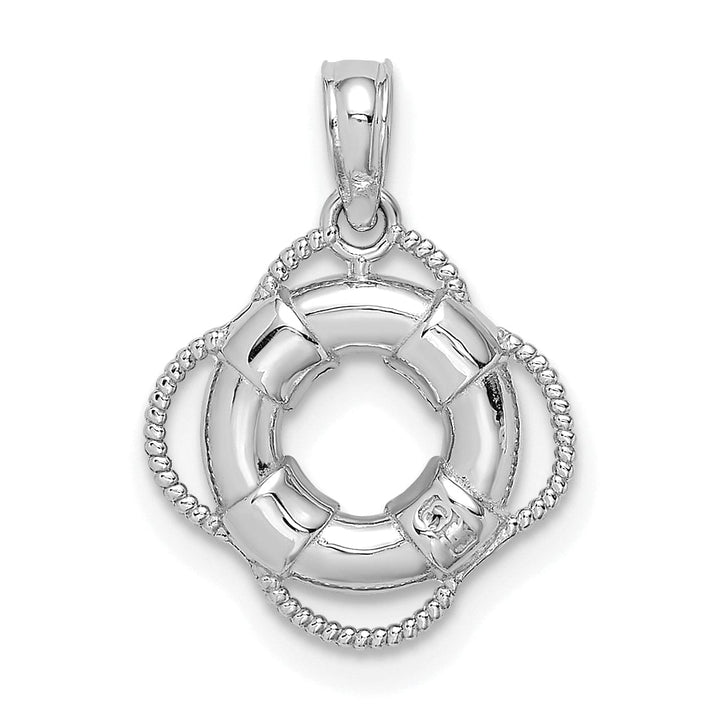 Lovely Rita's Pendants & Charms 14K White Gold Polished Finish 3-D Lifesaver Float Charm Pendant