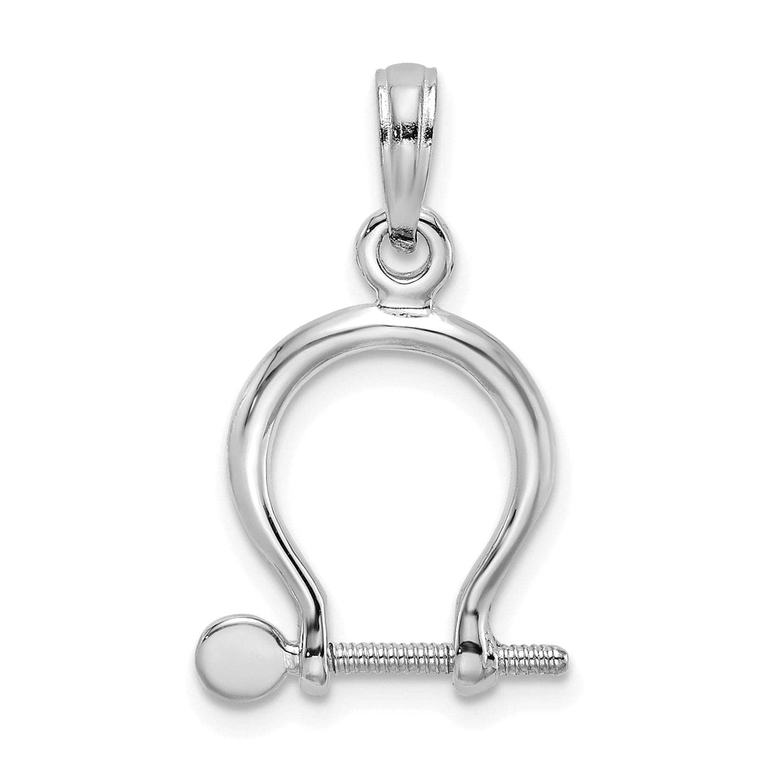Lovely Rita's Pendants & Charms 14K White Gold Polished Finish 3-D Small Ship Shackle Link Screw Charm