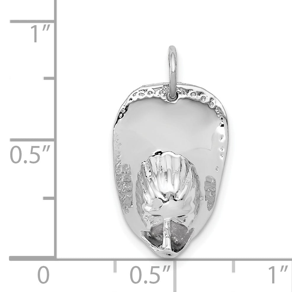 Lovely Rita's Pendants & Charms 14k White Gold Polished Finish 3-Dimansional Large Size Fireman's Hat Charm Pendant