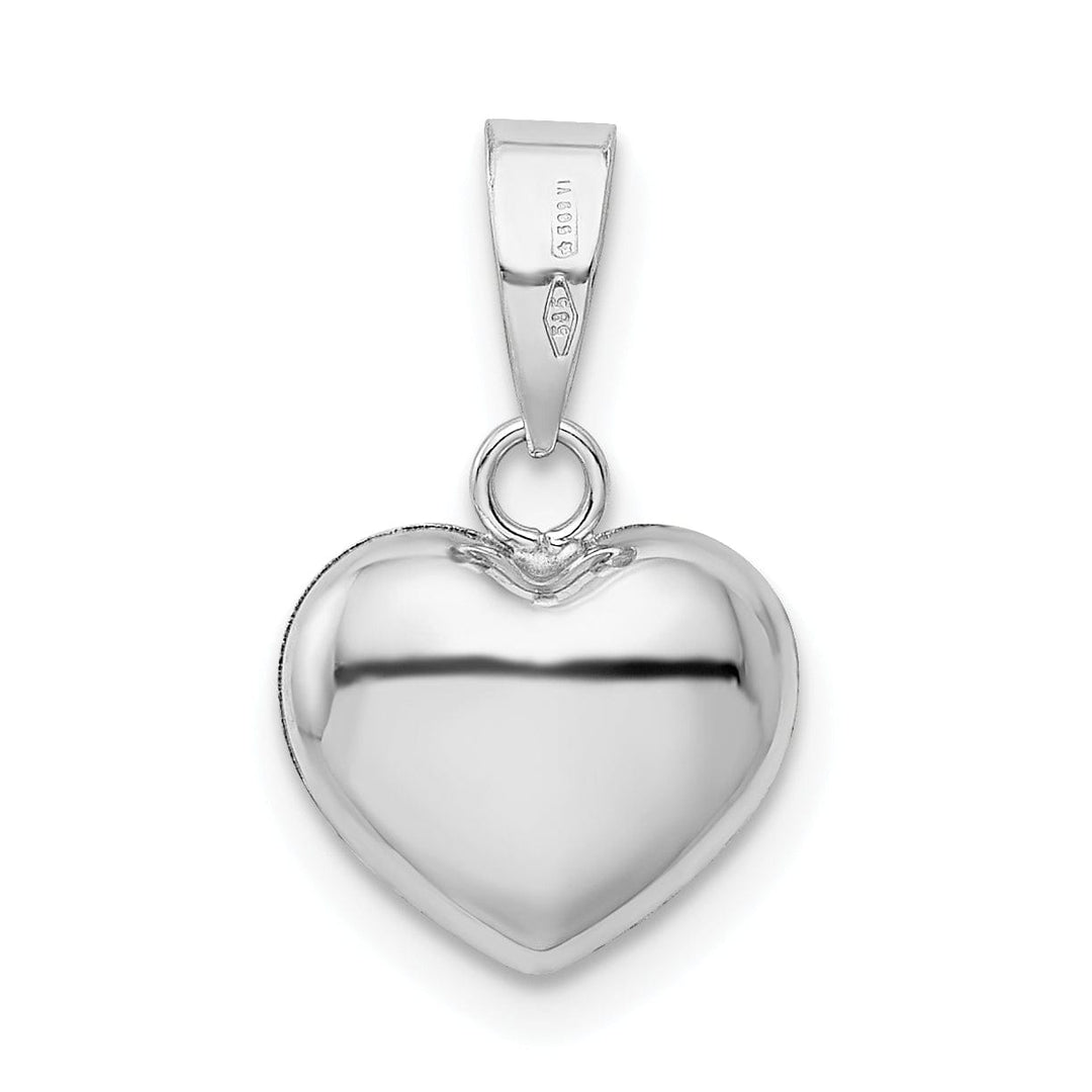 Lovely Rita's Pendants & Charms 14k White Gold Polished Finish 3-Dimensional Puffed Heart Charm Pendant