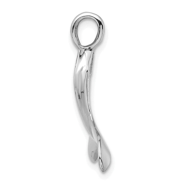 Lovely Rita's Pendants & Charms 14K White Gold Polished Finish 3-Dimensional Whale Tail Charm Pendant