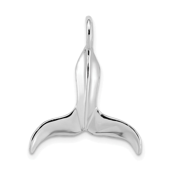 Lovely Rita's Pendants & Charms 14K White Gold Polished Finish 3-Dimensional Whale Tail Charm Pendant