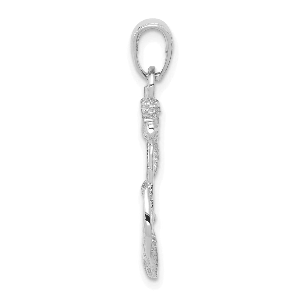 Lovely Rita's Pendants & Charms 14k White Gold Polished Finish Anchor with Rope Design Solid Charm Pendant