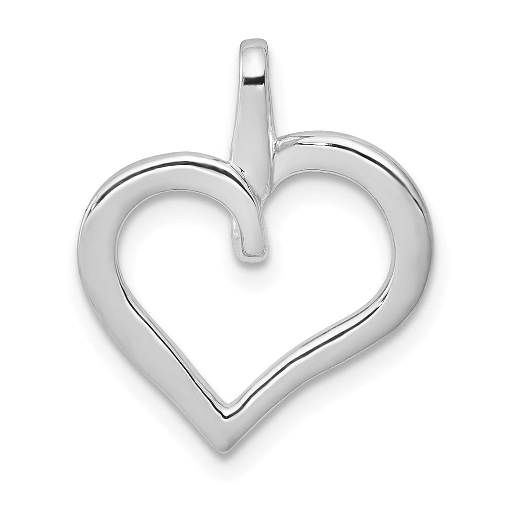 Lovely Rita's Pendants & Charms 14k White Gold Polished Finish Closed Back 1/10-CT Diamond Heart Design Charm Pendant