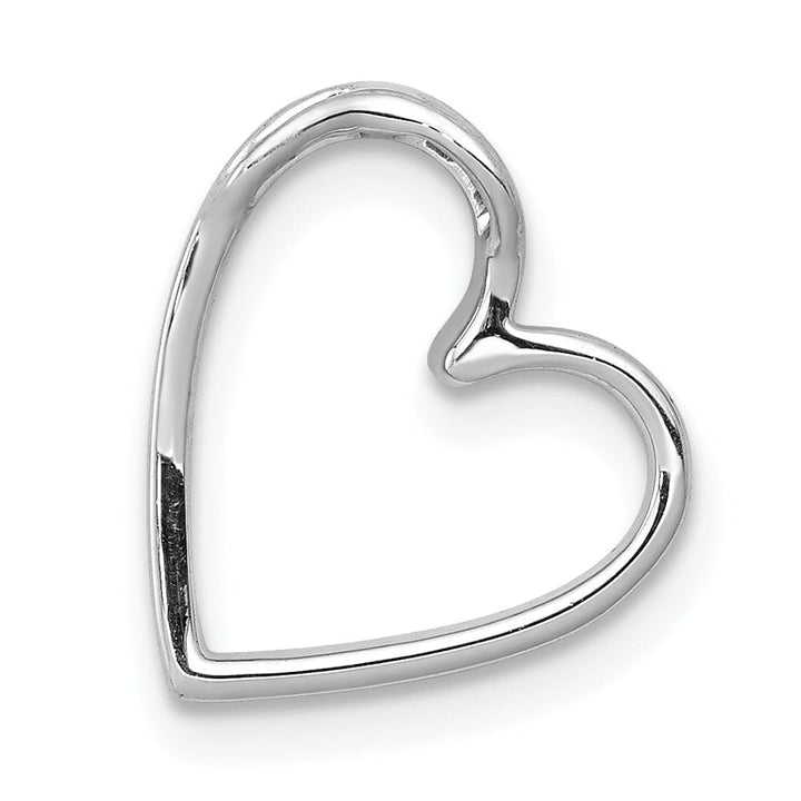 Lovely Rita's Pendants & Charms 14k White Gold Polished Finish Closed Back 1/10-CT Diamond Vintage Heart Fancy Design Chain Slide Pendant will not fit Omega Chain