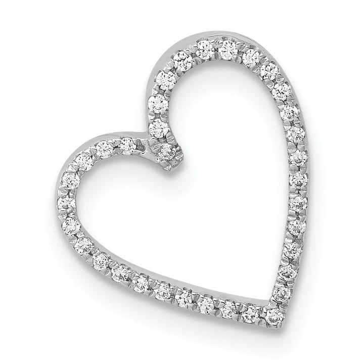 Lovely Rita's Pendants & Charms 14k White Gold Polished Finish Closed Back 1/10-CT Diamond Vintage Heart Fancy Design Chain Slide Pendant will not fit Omega Chain