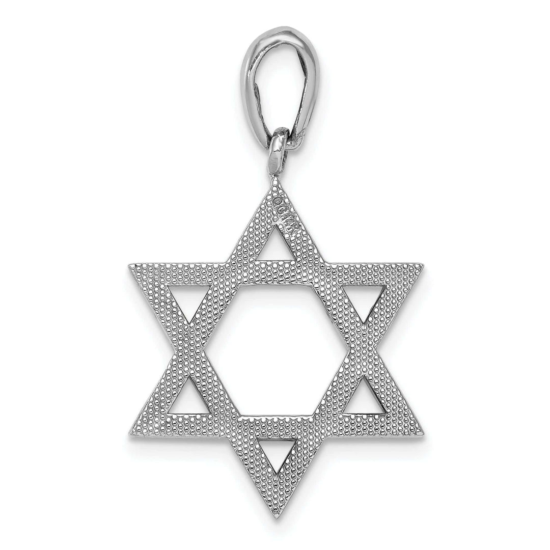 Lovely Rita's Pendants & Charms 14K White Gold Polished Finish Closed Back Star of David Charm Pendant