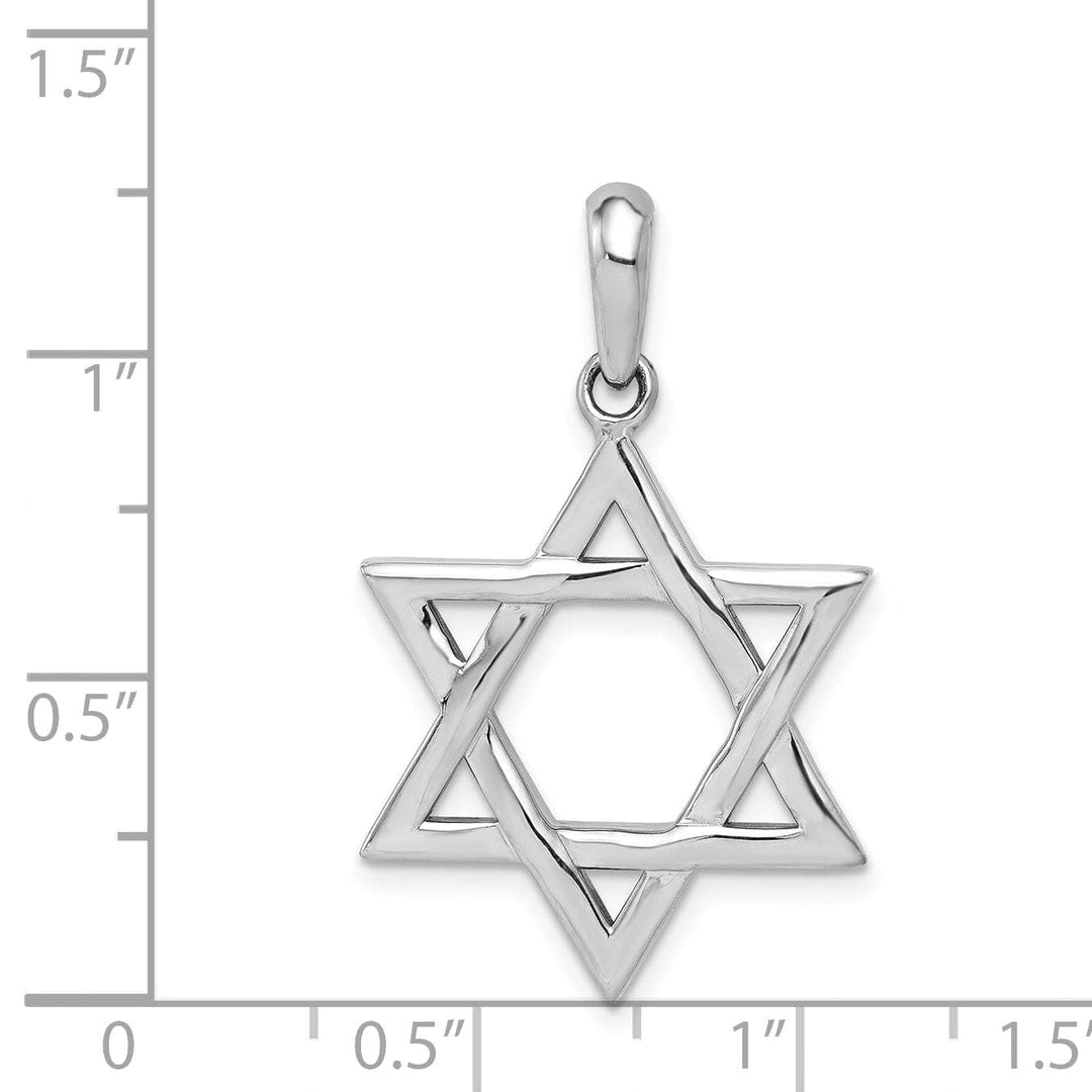 Lovely Rita's Pendants & Charms 14K White Gold Polished Finish Closed Back Star of David Charm Pendant
