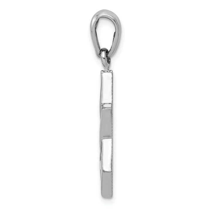 Lovely Rita's Pendants & Charms 14K White Gold Polished Finish Closed Back Star of David Charm Pendant