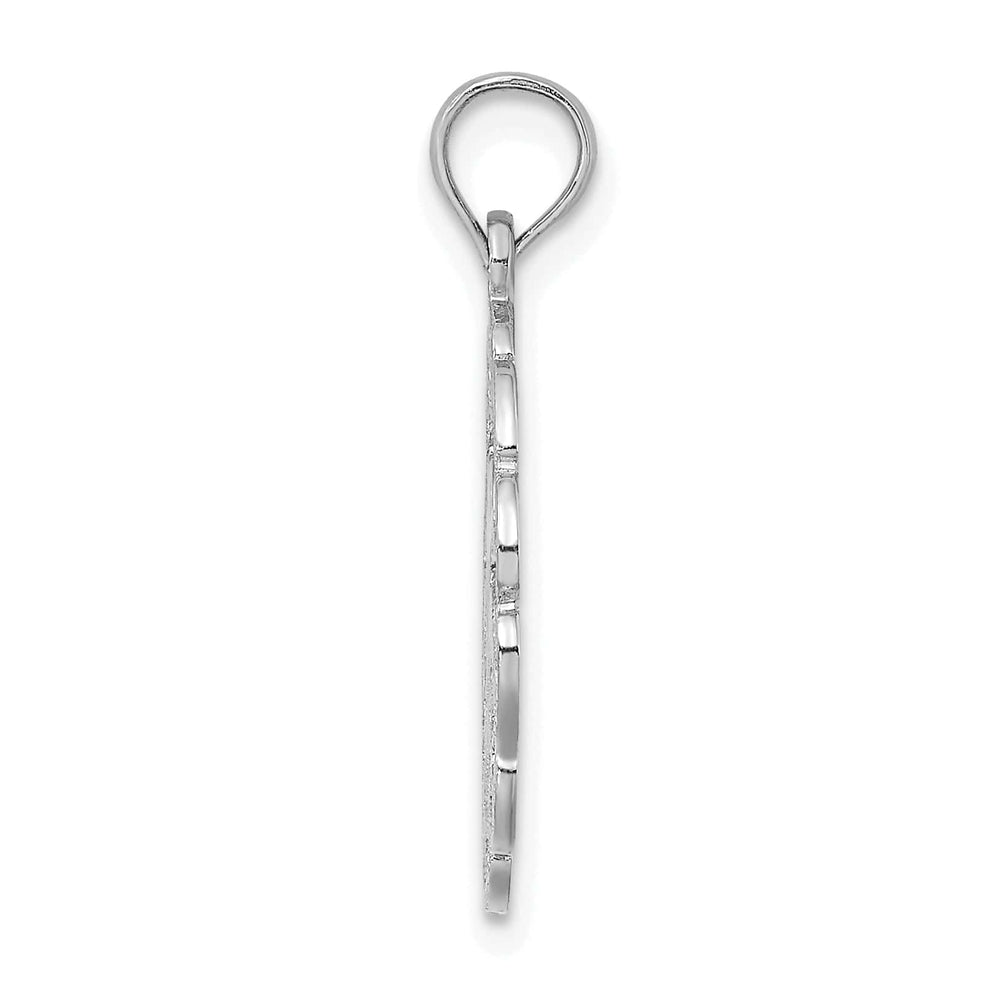 Lovely Rita's Pendants & Charms 14K White Gold Polished Finish Cut Out Design Jumping Dolphins Charm Pendant