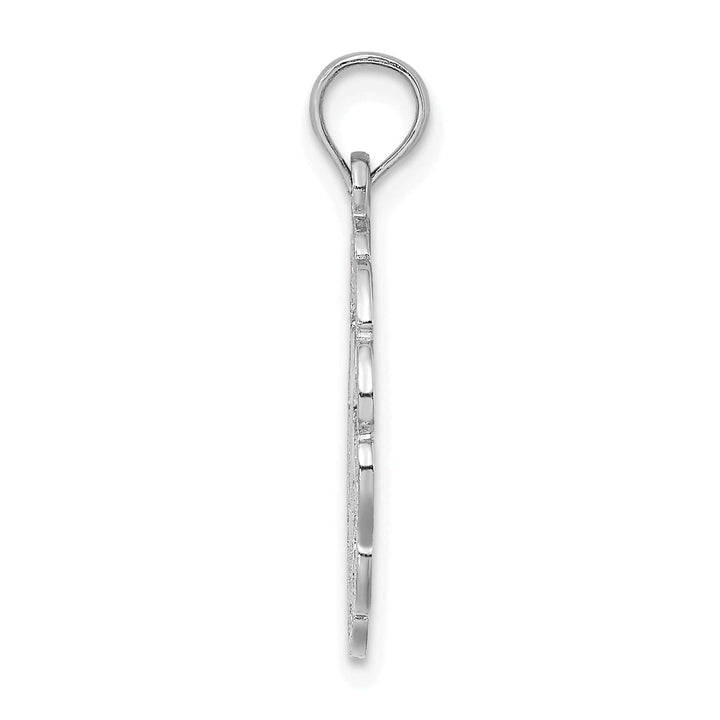 Lovely Rita's Pendants & Charms 14K White Gold Polished Finish Cut Out Design Jumping Dolphins Charm Pendant