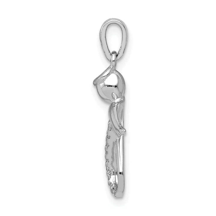 Lovely Rita's Pendants & Charms 14k White Gold Polished Finish Diamond 0.055-CT Infinity Angel Pendant