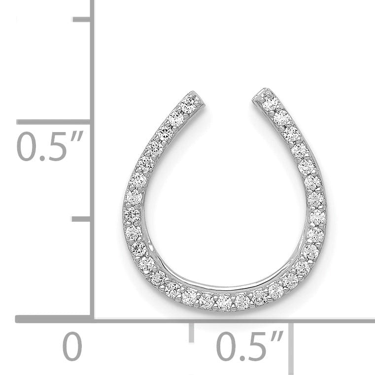 Lovely Rita's Pendants & Charms 14k White Gold Polished Finish Flat Back 1.155CT Diamond Horseshoe Chain Slide Pendant will not fit omega chain