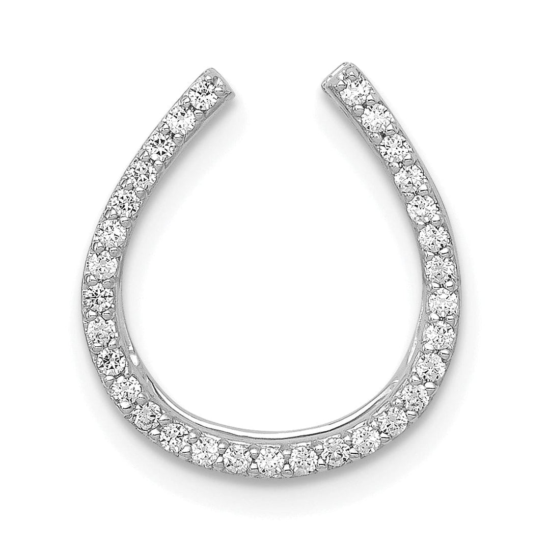 Lovely Rita's Pendants & Charms 14k White Gold Polished Finish Flat Back 1.155CT Diamond Horseshoe Chain Slide Pendant will not fit omega chain