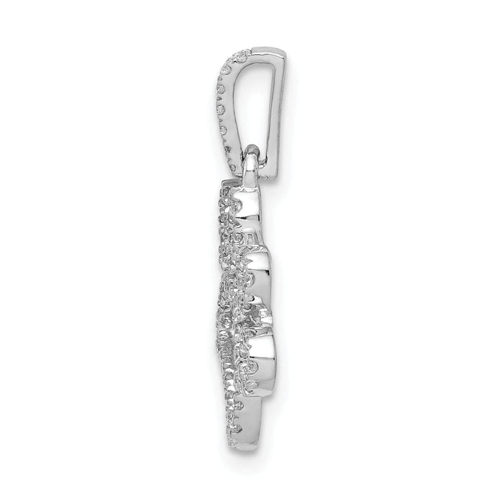 Lovely Rita's Pendants & Charms 14k White Gold Polished Finish Flat Back 1/4ct. Diamond Paw Print Charm Pendant
