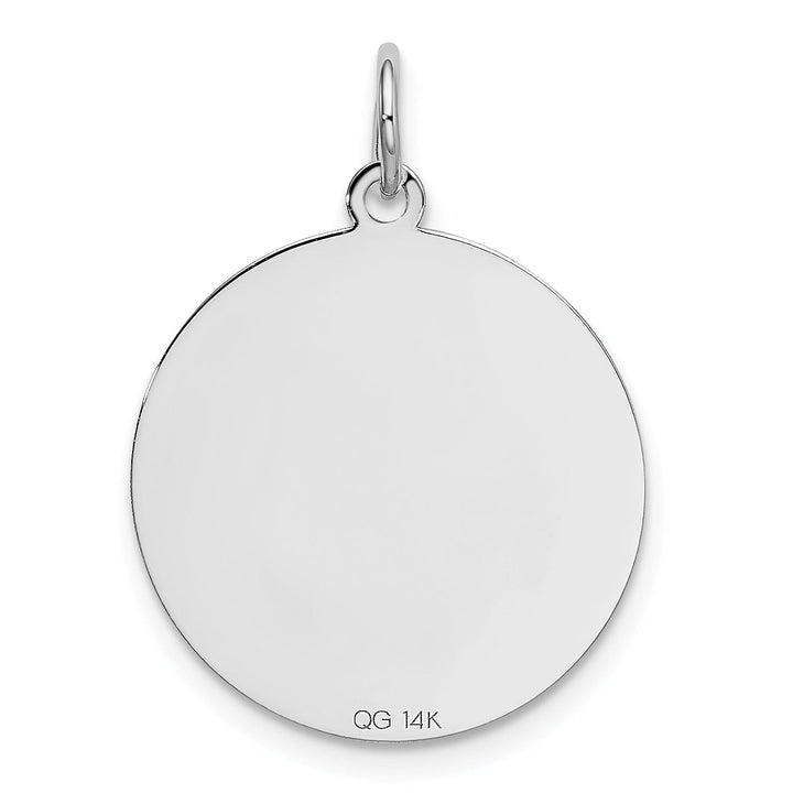 Lovely Rita's Pendants & Charms 14k White Gold Polished Finish Flat Back Golden Retriever Dog Engravable Disc Round Shape Charm Pendant
