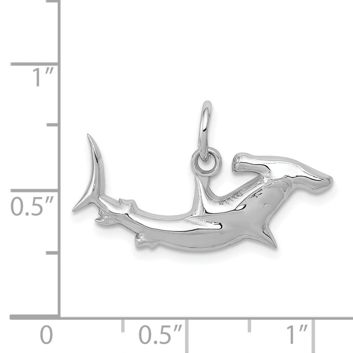 Lovely Rita's Pendants & Charms 14K White Gold Polished Finish Hammerhead Shark Charm Pendant