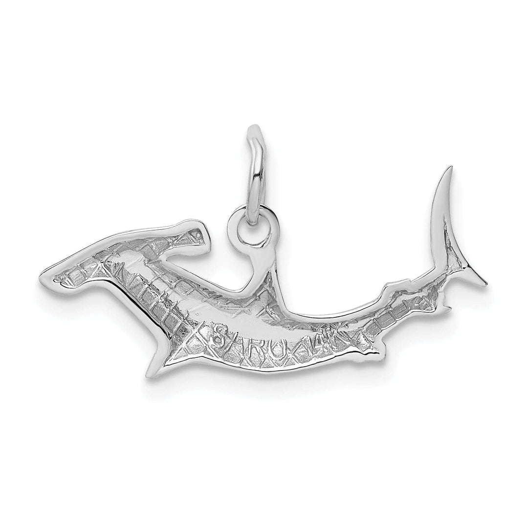 Lovely Rita's Pendants & Charms 14K White Gold Polished Finish Hammerhead Shark Charm Pendant