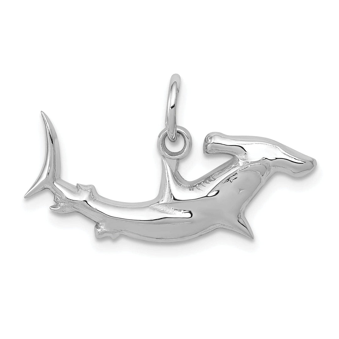 Lovely Rita's Pendants & Charms 14K White Gold Polished Finish Hammerhead Shark Charm Pendant