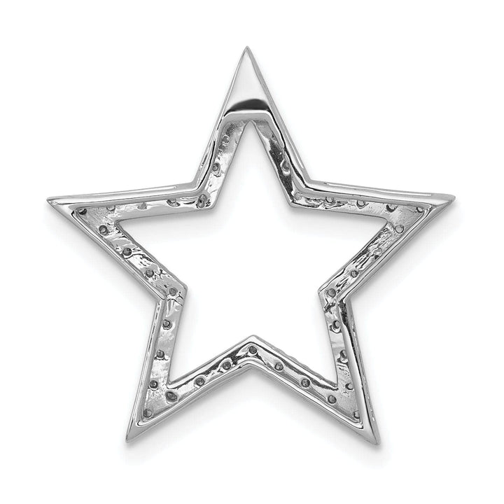 Lovely Rita's Pendants & Charms 14k White Gold Polished Finish Large Diamond Star Chain Slide will not fit omega chains