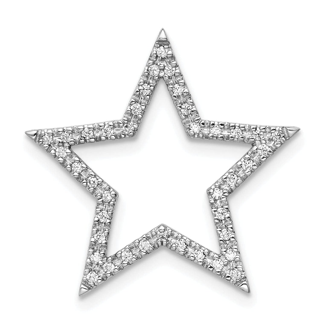 Lovely Rita's Pendants & Charms 14k White Gold Polished Finish Large Diamond Star Chain Slide will not fit omega chains